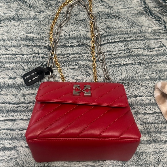 Off White Red Jackhammer 19 Quilted Chain Shoulder Bag - Picture 4 of 17